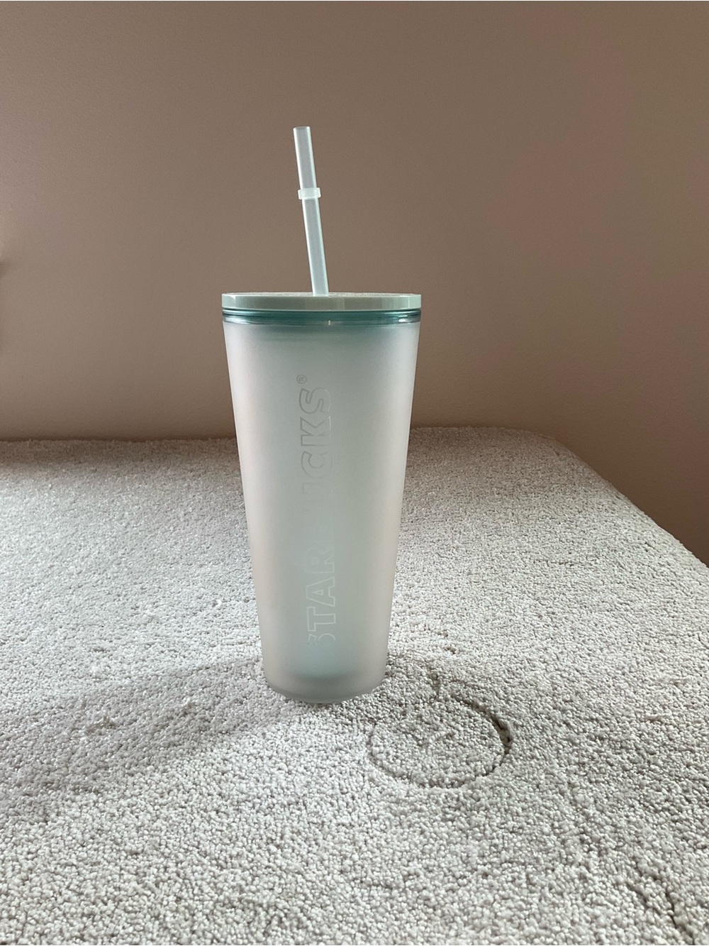 Starbucks Green Mint Translucent Cup Cold 20 oz w/ Lid & Straw NEW